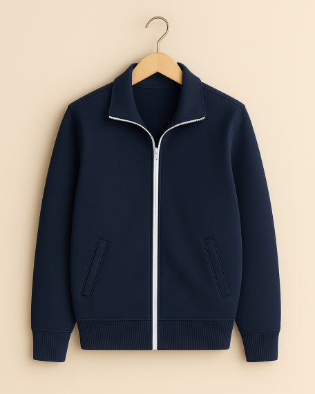 Bluza trening cu guler, bleumarin, femei