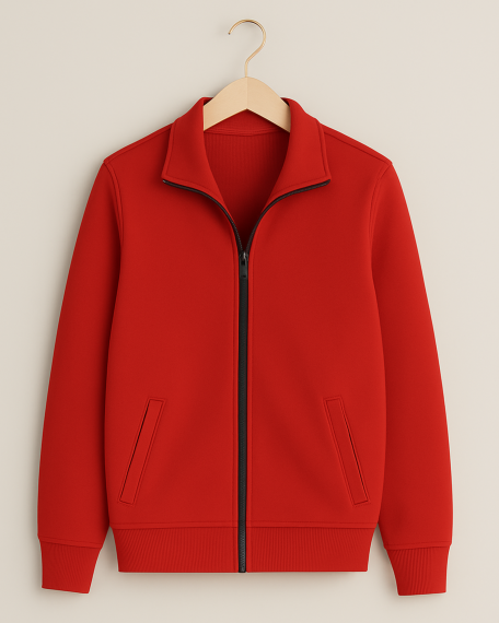 Bluza trening cu guler, rosie, femei
