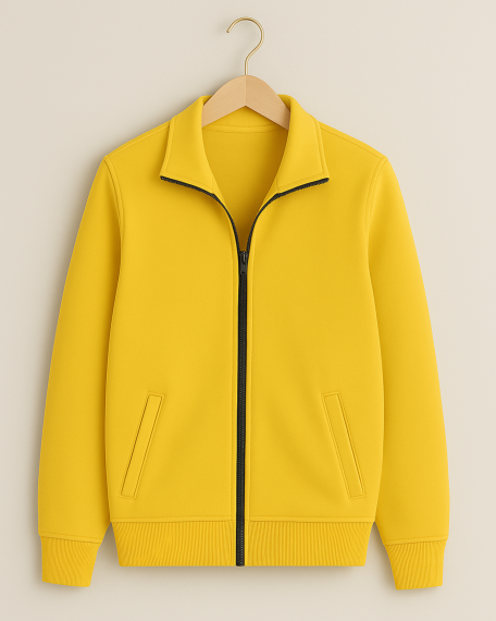 Bluza trening cu guler, galbena, femei