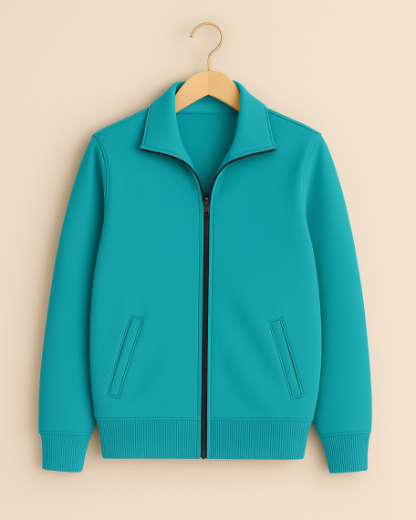 Bluza trening cu guler, aquamarin, femei