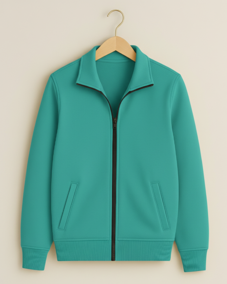 Bluza trening cu guler, turcoaz, femei