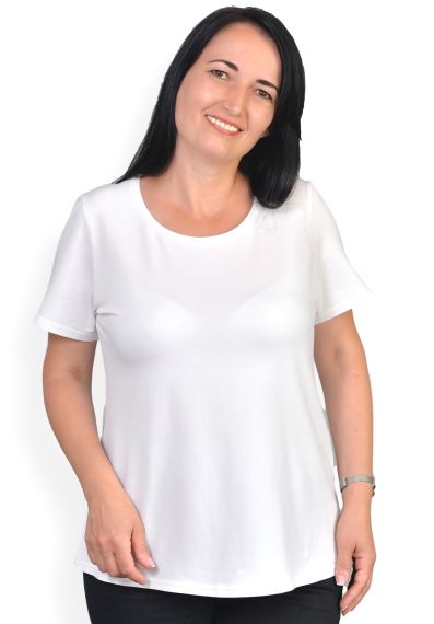 Tricou alb, maneca scurta