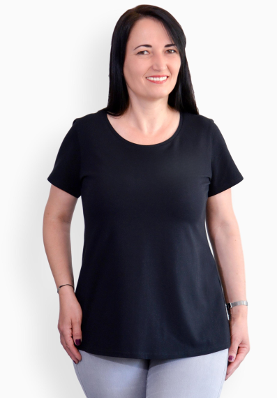 Tricou negru, maneca scurta