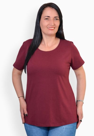 Tricou visiniu, maneca scurta