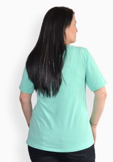 Tricou aquamarin, maneca medie