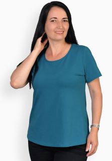 Tricou turcoaz inchis, maneca scurta