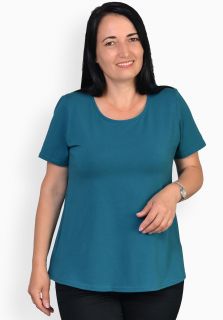 Tricou turcoaz inchis, maneca scurta