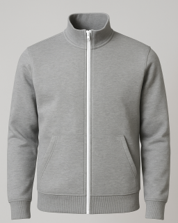 Bluza trening cu guler, gri deschis, barbati