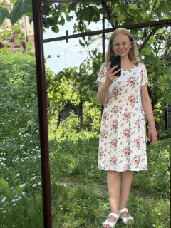 Rochie Lidia - vascoza jerse, Buchetele pe alb