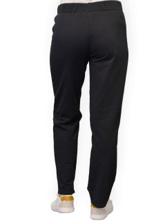 Pantaloni bumbac flausat, simpli, fara buzunare, negri