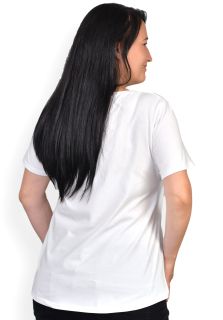 Tricou alb, maneca scurta