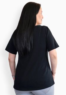 Tricou negru, maneca medie